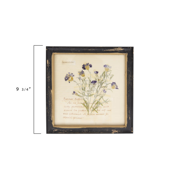 Birch Lane™ 'Square Wood Framed Wall Decor with Floral Images' 6 Piece Picture Frame Graphic